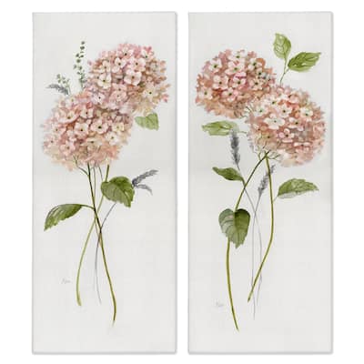 Stupell Pink Hydrangea Sprigs Canvas Wall Art Design By Nan (Set of 2)
