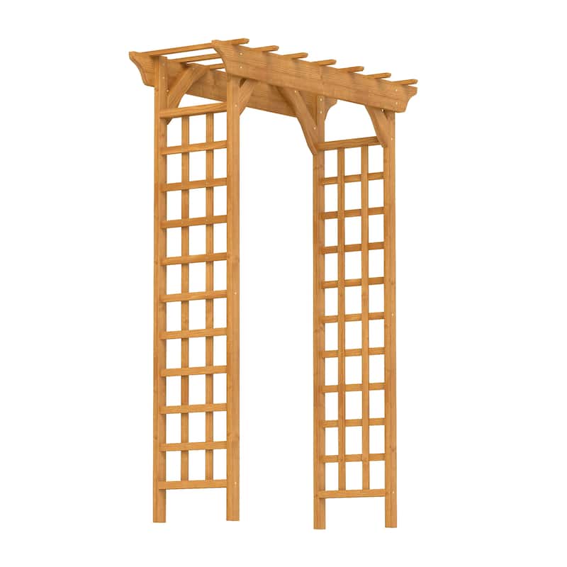 GDF Studio - Outdoor Wooden Wedding Arbor Trellis Arch for Garden and Ceremony Decor