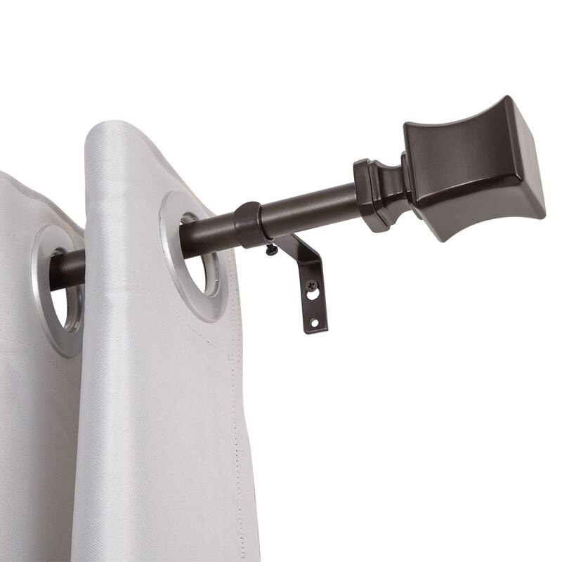 UTOPIA ALLEY Wall Mounted 3/4 Inch Curtain Rod - Curtain Rods For Windows, Adjustable Drapery Rods - 28-48 - Bronze