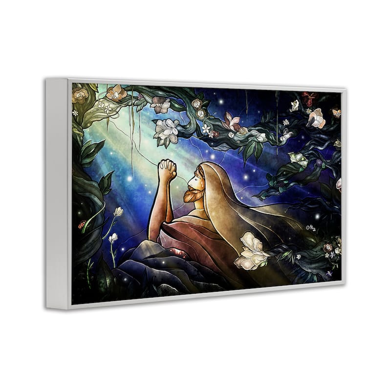 Stupell Religious Gethsemane Prayer Framed Giclee Art Design By Mandie Manzano