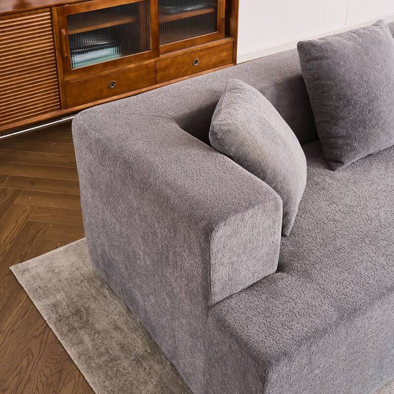 Memory Foam Curved Modular Couch Chenille Deep Seat Sectional Sofa