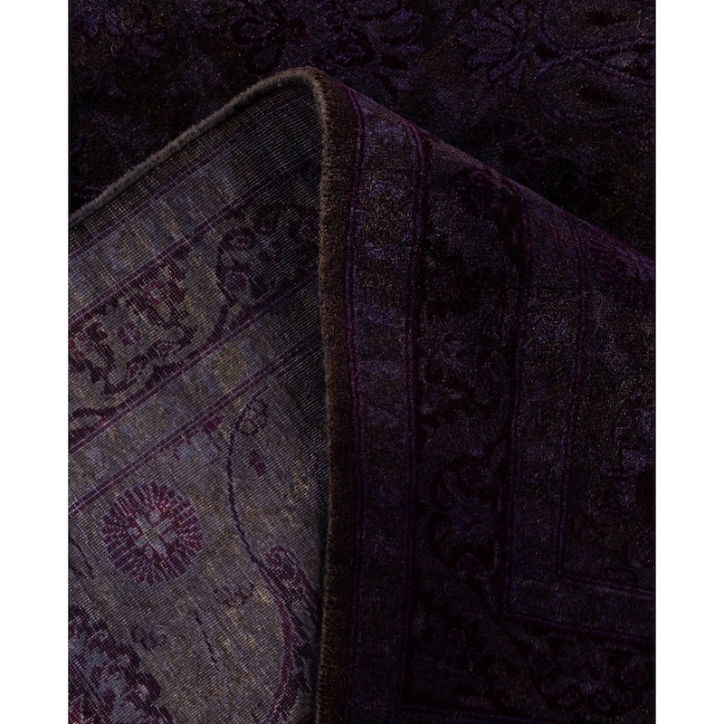 Overdyed One-of-a-Kind Hand-Knotted Square Area Rug - Purple - 6' 0" x 6' 1"