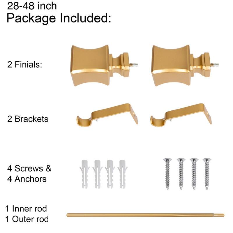 UTOPIA ALLEY Wall Mounted 3/4 Inch Curtain Rod - Curtain Rods For Windows, Adjustable Drapery Rods