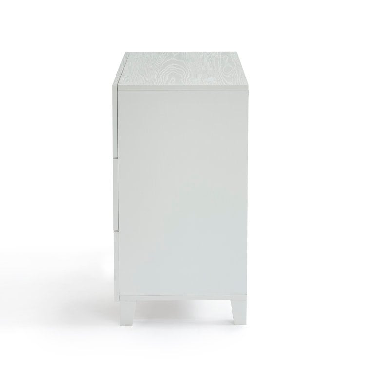 26" W Wood Nightstand with 3 Drawers For Bedroom