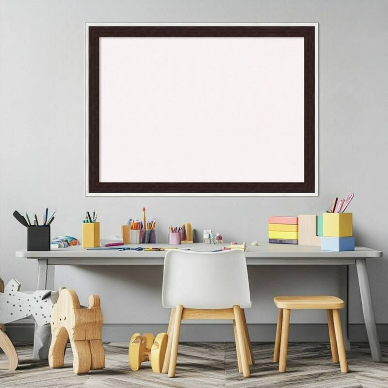 Maya Espresso Silver Framed Cork Board - Bulletin Board, Organization Board, Pin Board