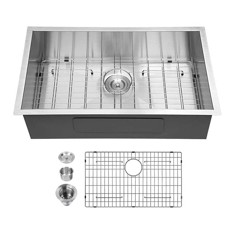 32 Inch Undermount Single Bowl 18 Gauge Stainless Steel Kitchen Sink