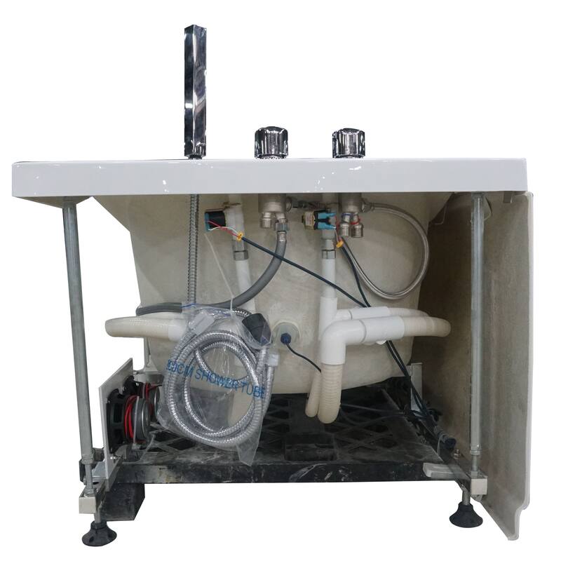 Eago AM189ETL-L 6 ft Left Drain Acrylic White Whirlpool Bathtub with Fixtures