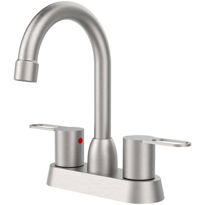 Modern 2 Handle 360 Degree Swivel Bathroom Sink Faucet with Anti Leak Valve and Aerator, Anti Rust, Anti Fingerprint