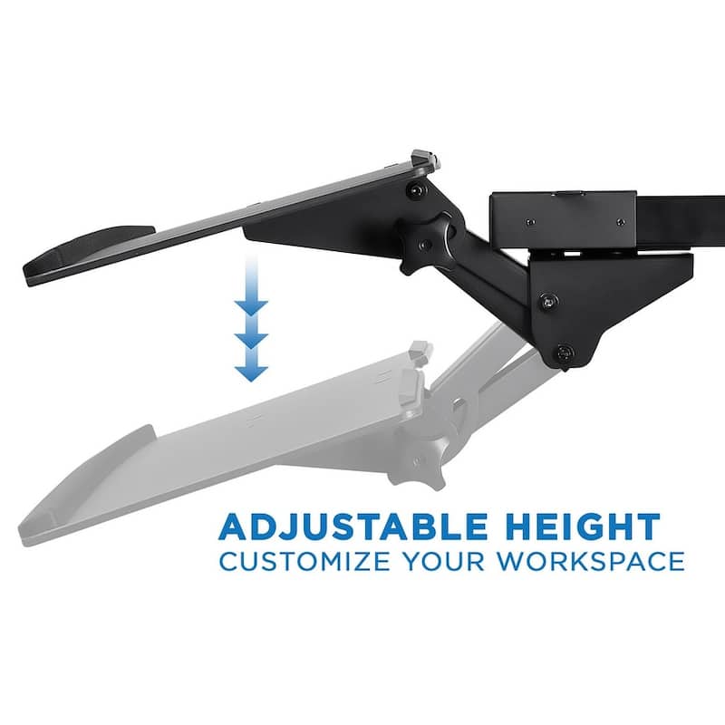 Mount-It! Under Desk Computer Keyboard and Mouse Tray with Gel Wrist Pad Black- MI-7135