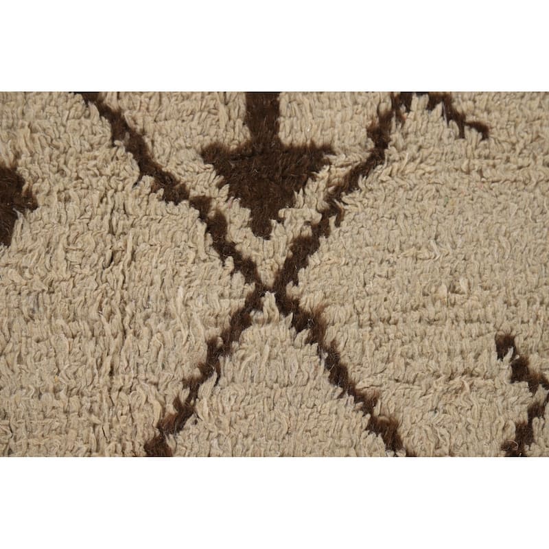 Plush Tribal Moroccan Oriental Area Rug Hand-Knotted Wool Carpet - 5'1" x 8'2"