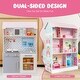 preview thumbnail 2 of 5, 2-In-1 Double Sided Kids Kitchen Playset and Dollhouse with Furniture - 25" x 19" x 38.5" (L x W x H)