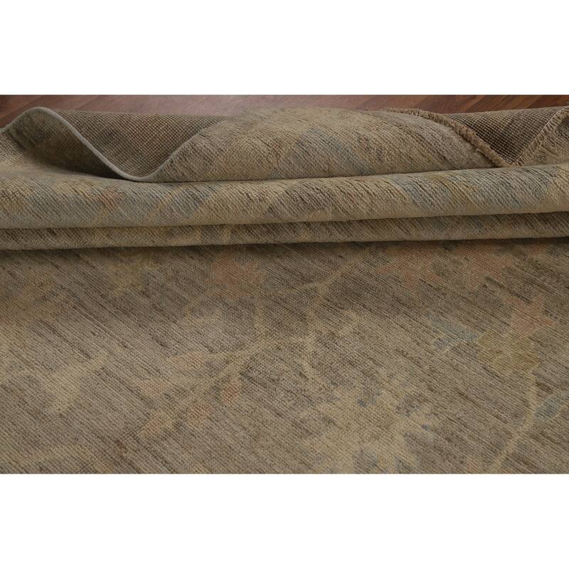 Vegetable Dye Oushak Turkish Large Rug Handmade Wool Carpet - 10'2"x 13'9"