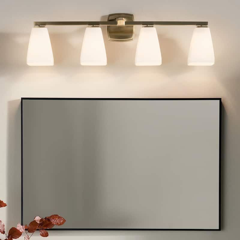Kichler Lighting Marant 33.25" 4-Light Vanity Light with Opal Glass in Champagne Bronze