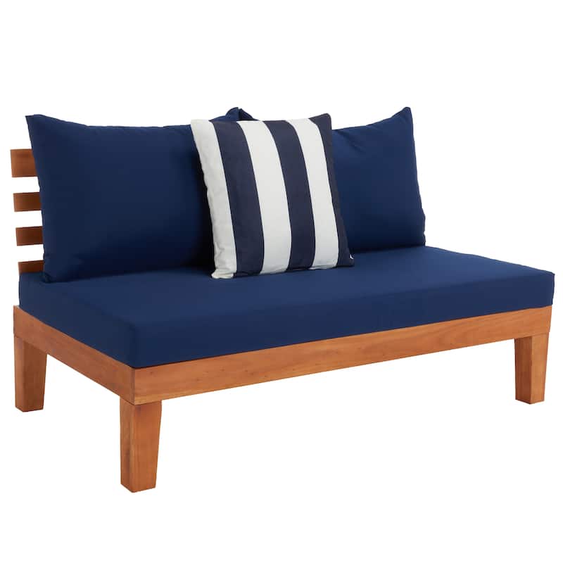SAFAVIEH Egea 5-Piece Outdoor Solid Wood Sectional Conversation Set - 55W x 27D x 29H