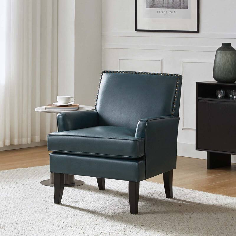 Nileus Contemporary and Classic Polyester Accent Chair with Solid Wooden Legs by HULALA HOME