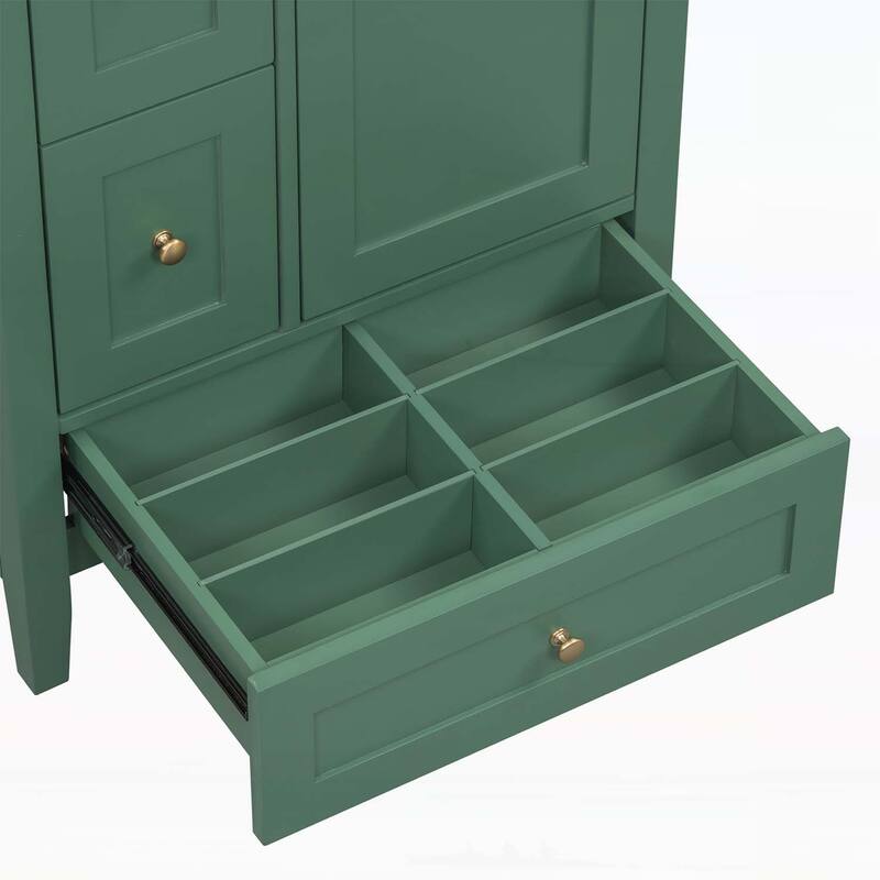 Wood Frame Bathroom Storage Cabinet with Ceramic Sink Combo