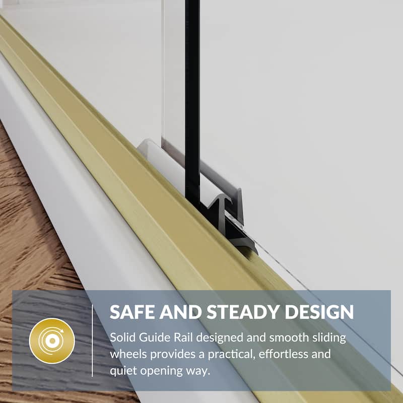 Elegant Double Sliding Shower Door 58.5-60''W x 72'' H Brushed Nickel or Chrome or Matte Black or Gold Finish Framed