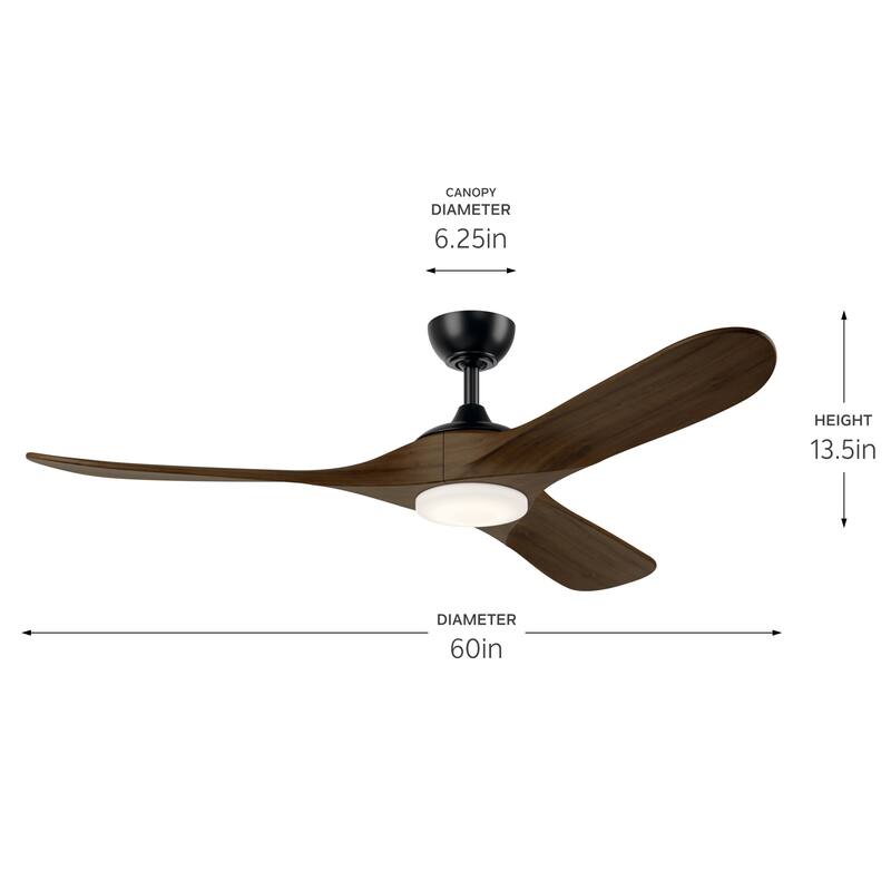 Kichler Lighting Mylo 60 Inch Ceiling Fan with Satin Etch Cased Opal Glass