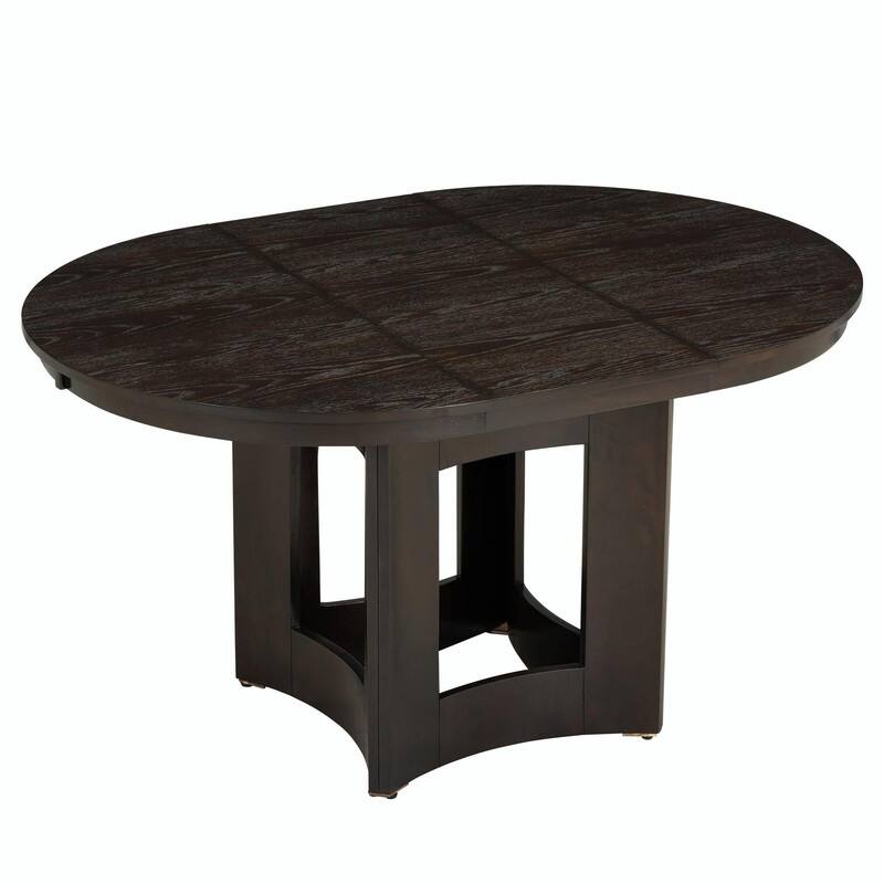Farmhouse Extendable Round Dining Table with 16" Removable Leaf, Space-Saving Kitchen Table for Small Spaces