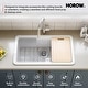 preview thumbnail 6 of 14, MorningGlow 33 in. Undermount/Drop-In Single Bowl White Fireclay Workstation Kitchen Sink with Accessories