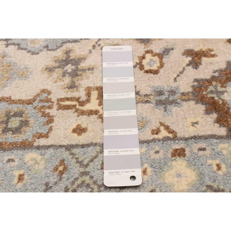 ECARPETGALLERY Hand-knotted Royal Oushak Light Grey Wool Rug - 2'8 x 7'1