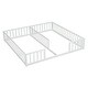 preview thumbnail 5 of 9, Sturdy Structure Double Twin Floor Bed with Fence,Guardrails