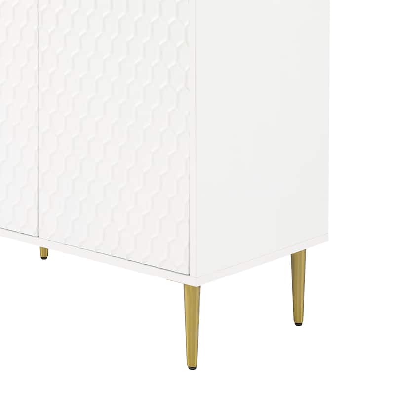 Hexagonal Pattern 2-door Storage Cabinet Buffet Cabinet Sideboard