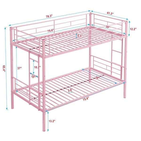 Metal Bunk Bed with Trundle, Space-Saving Design