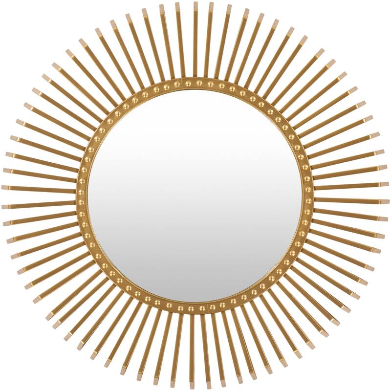 Livabliss Harold Golden Metal Sunburst Mirror - 40"H x 40"W
