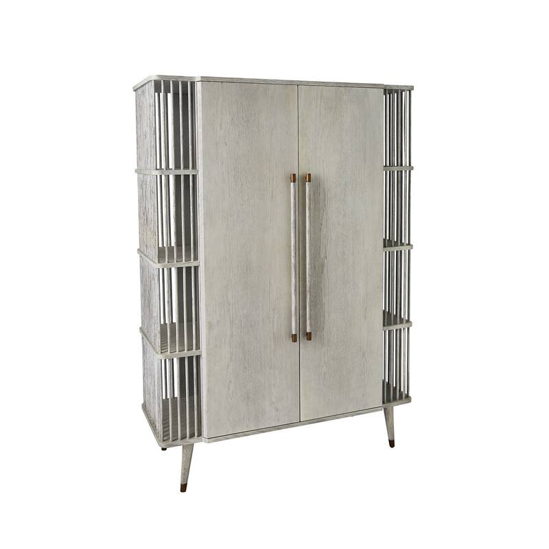 Arbor Tall Cabinet-Whitewashed Finish