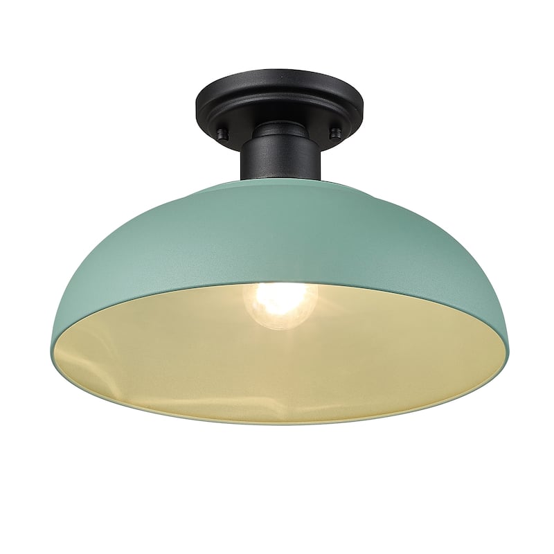Levitt 13.625" Wide 1-Light Natural Black Outdoor Semi-flush