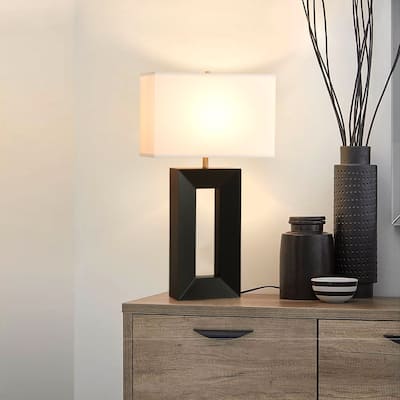 NOVA of California Julie Standing Table Lamp - Dark Walnut Wood Finish