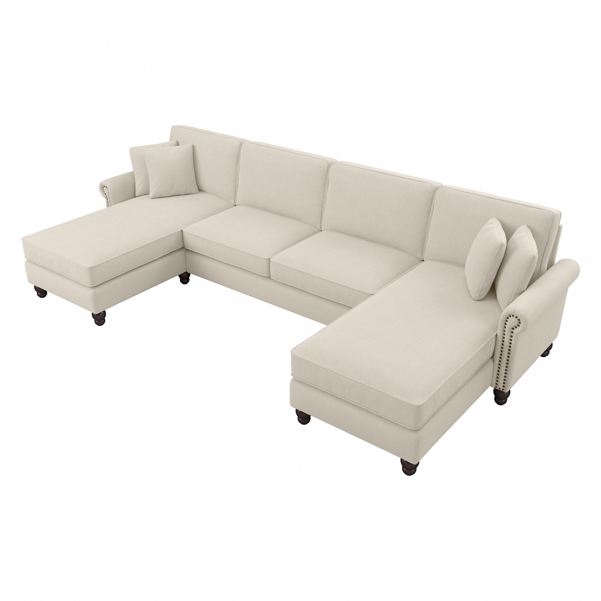 Bush Furniture Coventry Sectional Couch with Double Chaise Lounge by
