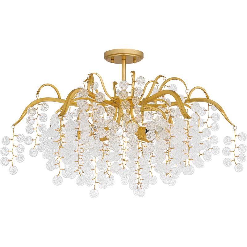 Maple 6-Light Gold Leaf Semi-Flush Mount