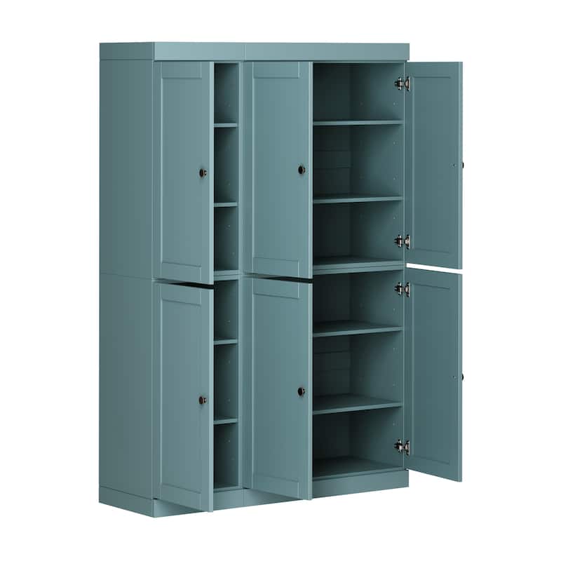 Palace Imports 100% Solid Wood 48.5" Pantry Cabinet with Shaker Doors and Adjustable Shelves