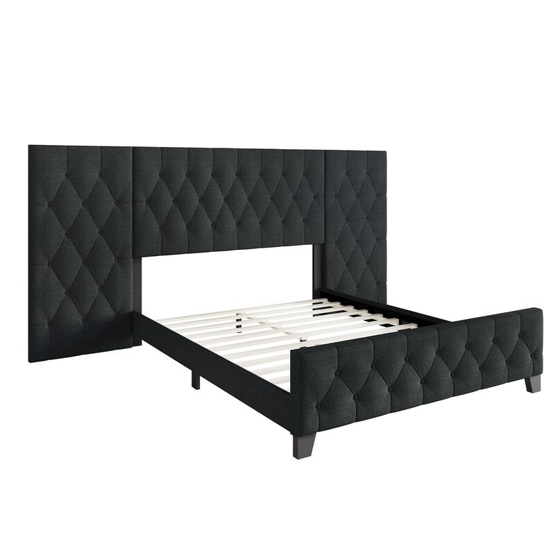 CraftPorch Modern Button Tufted Diamond Bed