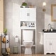 preview thumbnail 9 of 7, VEIKOUS Bathroom Over The Toilet Storage Cabinet Organizer With Doors and Shelves