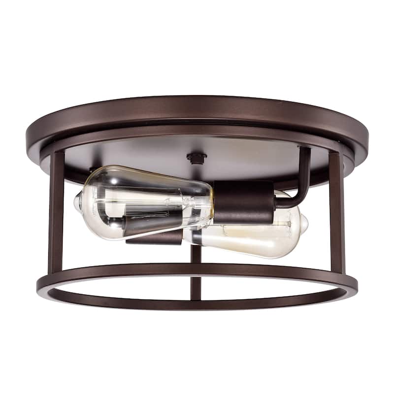 2-light Oil Rubbed Bronze Flush Mount