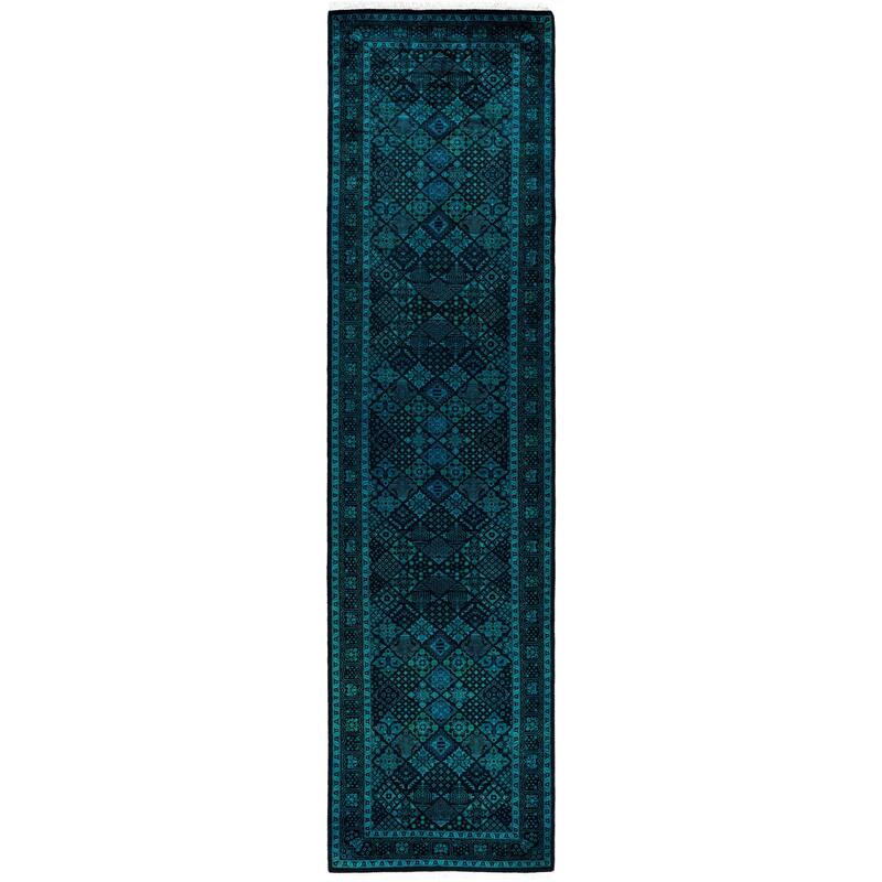 Overdyed One-of-a-Kind Hand-Knotted Area Rug - Black - 2' 7" x 10' 1"