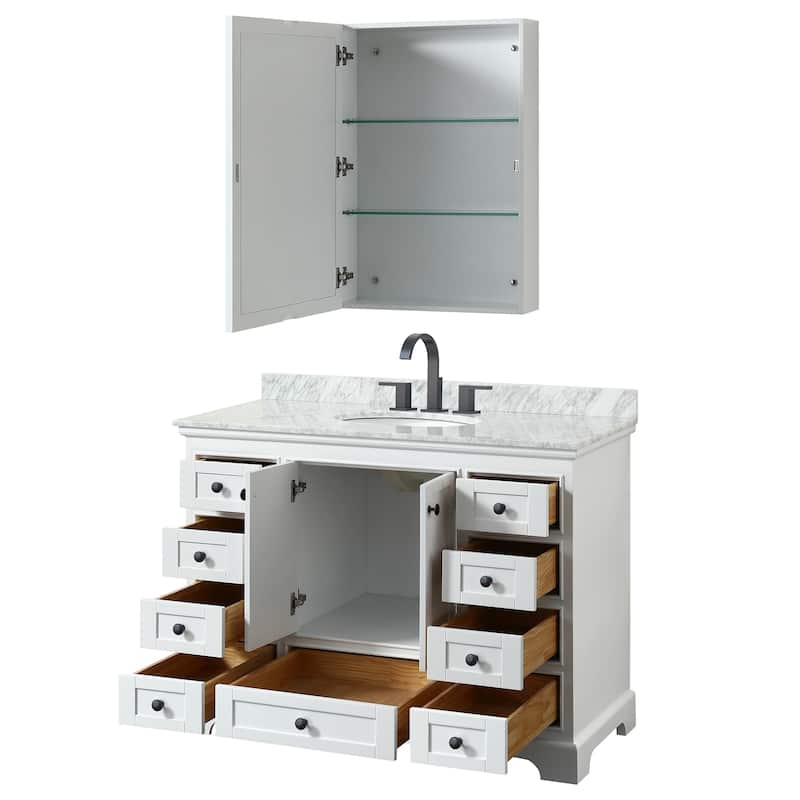 Deborah 48-inch Single Vanity, Oval Sink, Medicine Cabinet