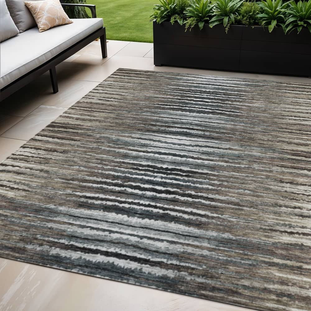 Alsin Stripe Easy-To-Clean Heritage-Inspired Outdoor Rug