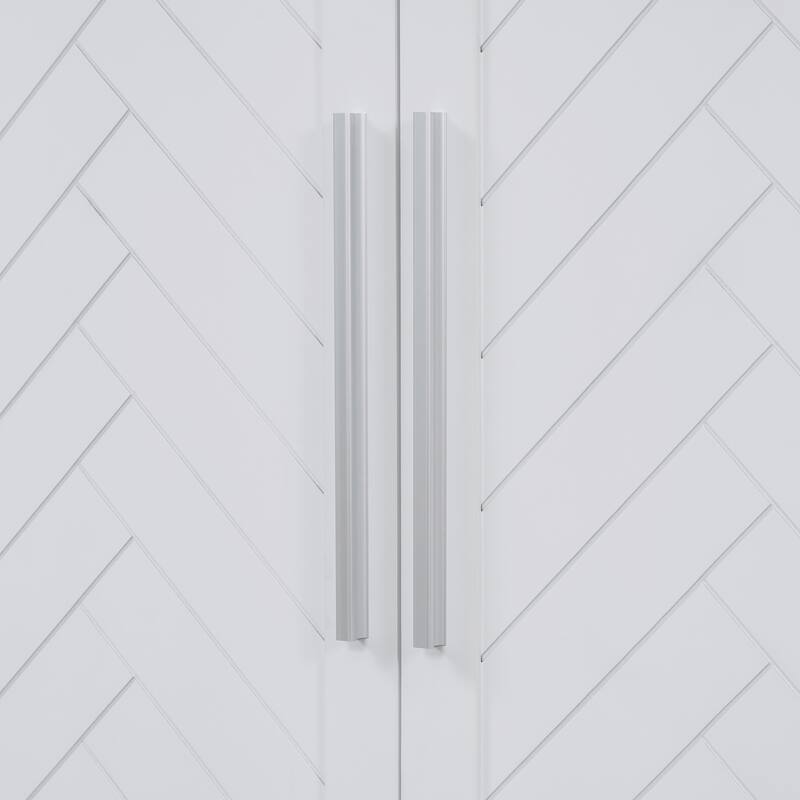 Sideboard Buffet Cabinet with Storage, with Adjustable Shelves and Silver Handles Sideboard Cabinet for Kitchen, Living Room