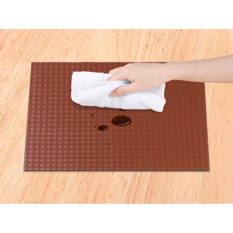 Placemats Set of 6 Leather Placemats for Kitchen Dining Table Decor Heat Resistant Table Placemats Wipeable Table Mat - 17*12in