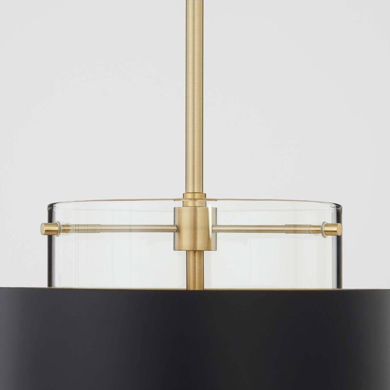 Quorum International 11" Wide Pendant with Metal and Glass Shade