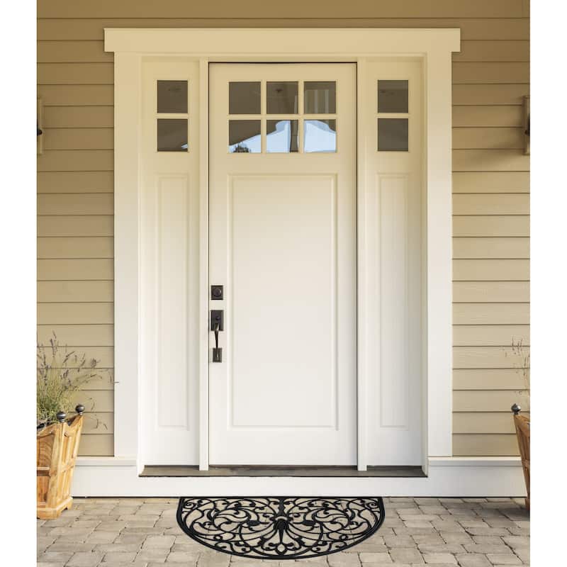 J&M French Arch Half Round Rubber Doormat 24x36 - 24x36"