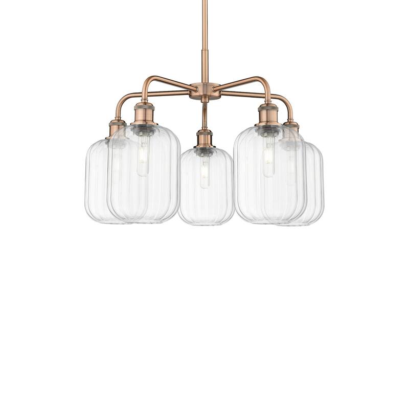Innovations Lighting 516-5CR-18-26 Preston Chandelier Preston 5 Light - Antique Copper / Clear