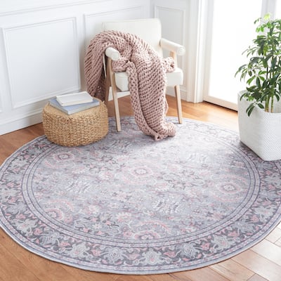 SAFAVIEH Serapi Machine Washable Melva Medallion Distressed Rug
