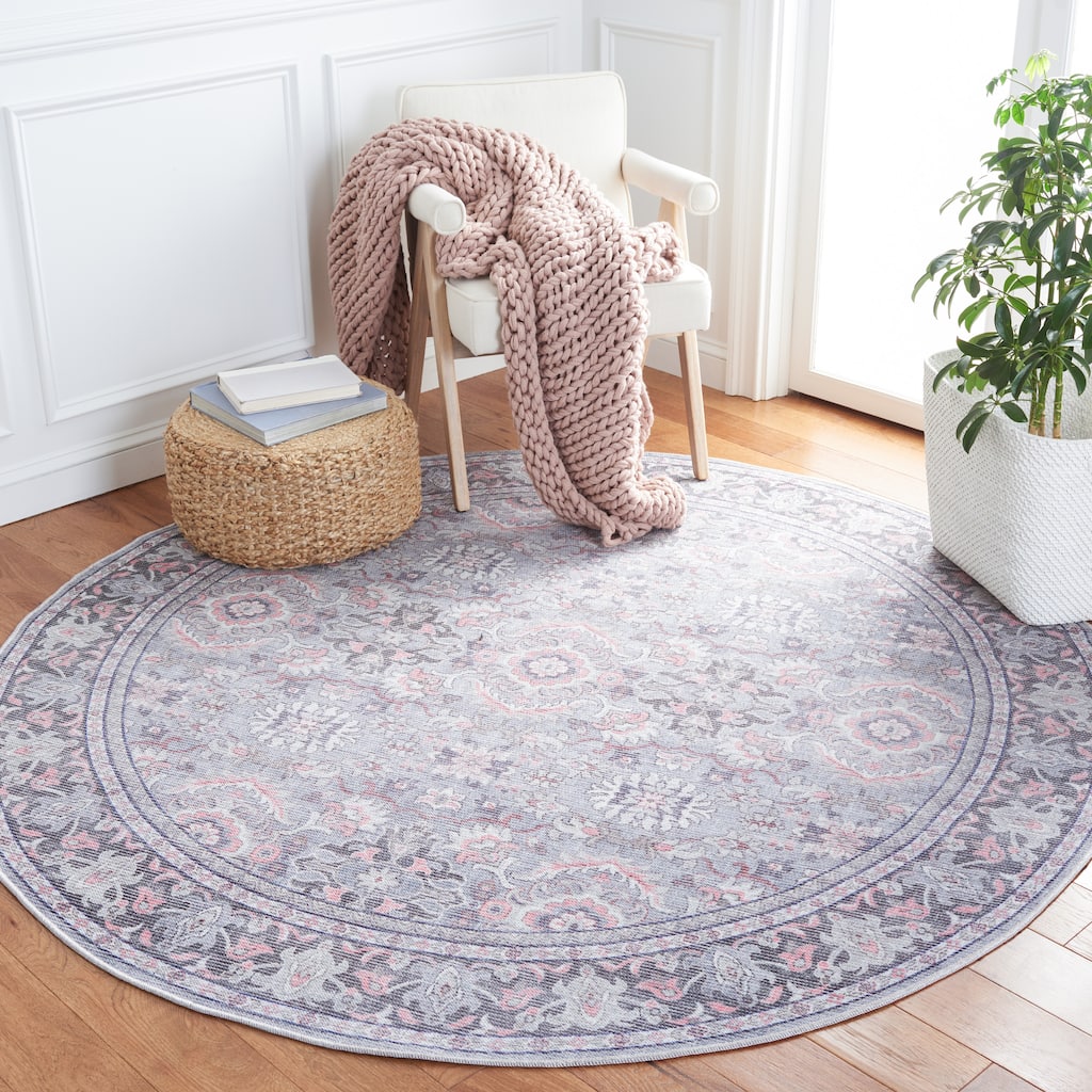 SAFAVIEH Serapi Machine Washable Melva Medallion Distressed Rug