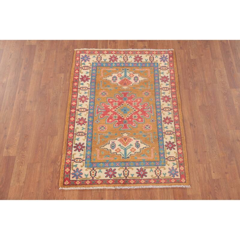 Kazak Oriental Foyer Rug Handmade Wool Carpet - 2'9" x 3'10"
