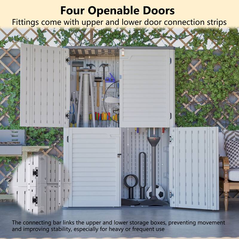 GDFStudio - Hayes Rust Proof Outdoor Equipment Storage for Backyards, Patio, Garden